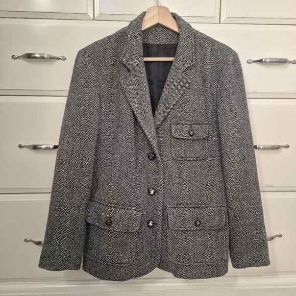 Vintage Sterling Stall Blazer Virgin Wool Unisex Herringbone - Picture 1 of 8